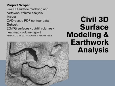 Civil 3D Surface & Earthwork Volume Analysis