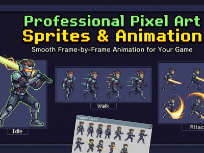 Pixel art character sprites and animations for your game