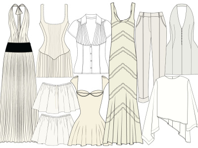 Fashion technical drawing, CAD, sketch