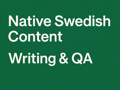 Native Swedish Article Writing – Clear, Polished, Ready to Publish