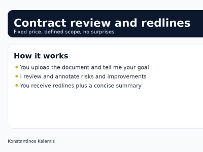 Contract review with practical risk summary