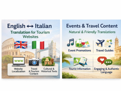Italian–English translation support for your website or events