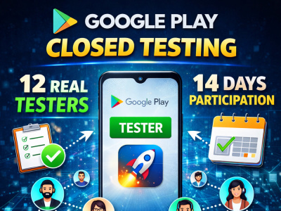Android App Closed Testing & User Testing Coordination for Google Play