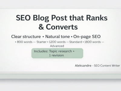 I will write SEO-optimized blog posts that rank and convert readers