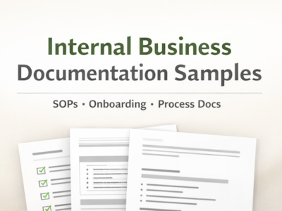 Operations & Documentation Consultant | SOPs, Onboarding & Internal Systems