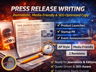 Journalist-ready press release writing for media & brand announcements