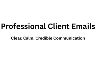 A professional client update email (clear, calm, credible)