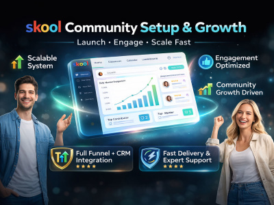 Skool community Setup Skool community Manager skool community Growth and ad