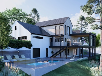 A 3d Realistic rendering of a home or building from your reference