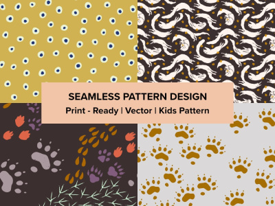 Hand drawn seamless kids pattern textile, packaging, wallpaper