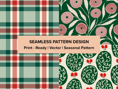 Hand drawn seamless seasonal pattern textile, packaging, wallpaper