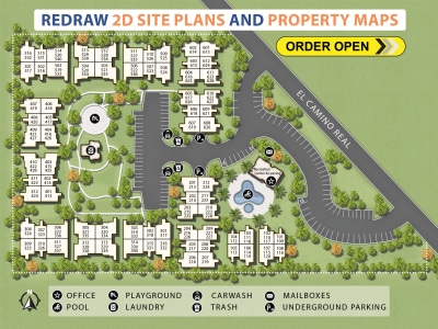 Vector design 2d Site Plan, Any Property Map or Landscape Site map for ads