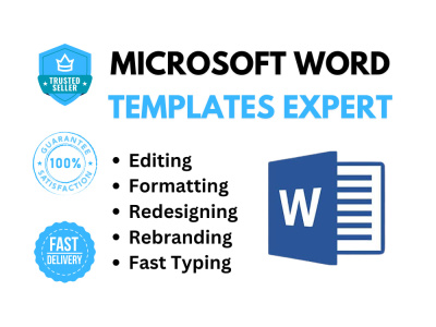 Ms word reusable custom templates, microsoft word specialist, editable file