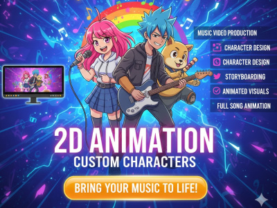 2D Anime & Cartoon Music Video Animation with Custom Characters
