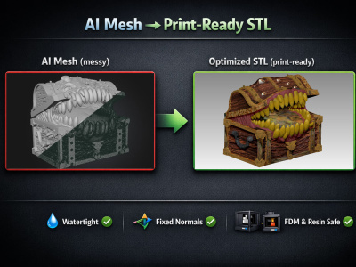 Fix & Optimize AI 3D Models for 3D Print & Manufacturing