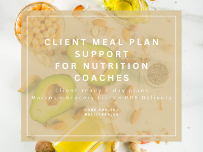 Custom Client Meal Plan Creation for Coaches & Health Brands