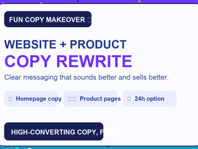 I will rewrite your website and product copy for higher conversions