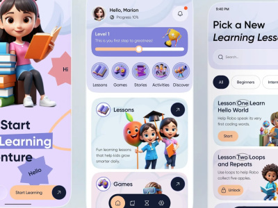 Kid learning app kids game quiz education website mobile app development