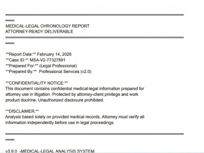 A litigation‑grade attorney ready medical‑record summary(all gaps)
