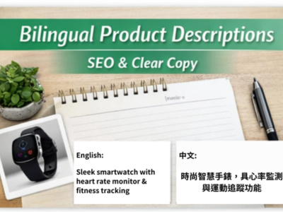 Bilingual SEO Product Descriptions – English & Chinese
