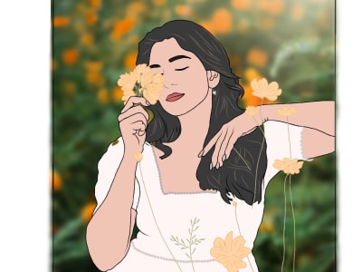 People illustration capturing emotions facial expression & body language