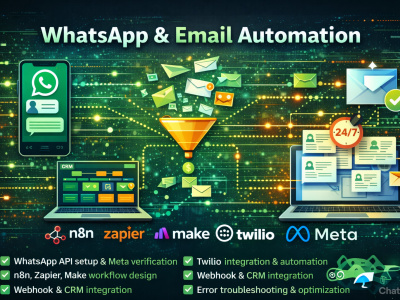 WhatsApp business API Setup, Chatbot & Automation using n8n, twilio, zapier