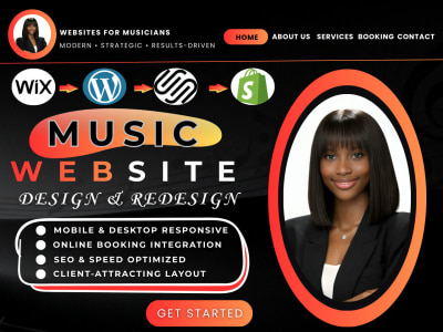 Music website, podcast website, bandzoogle website, music promotion website