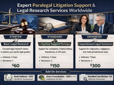 Expert Paralegal Litigation Support & Legal Research Services Worldwide