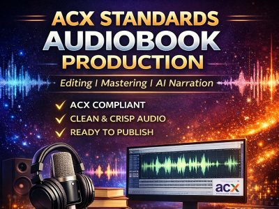 ACX ,Audiobook Editing, Mastering & AI Narration