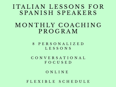 Monthly Italian Coaching for Spanish Speakers | 8 Personalized Lessons