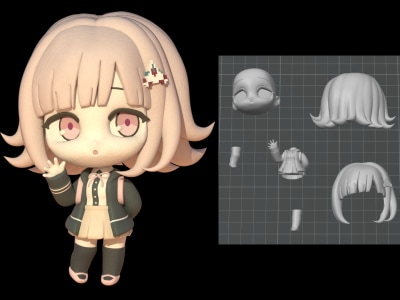 Chibi Anime Style Model for 3D Printing