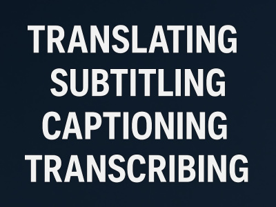 A translated/transcribed/captioned audio/video English to Portuguese