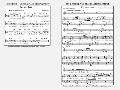 A custom Piano-Vocal Arrangement or Jazz Reharmonization