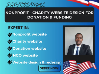 Nonprofit website design with donation setup and grant credibility features