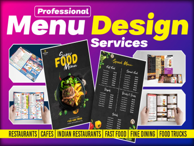 A professional restaurant, food and café menu design