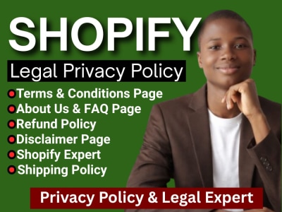 Shopify and Etsy privacy policy, terms and conditions, and legal pages