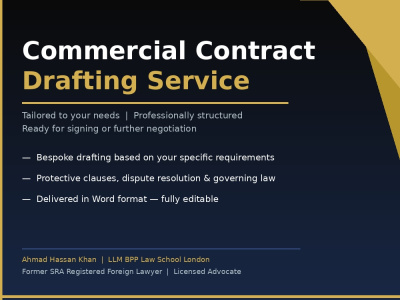 A Professionally Drafted Commercial Contract Tailored To Your Needs