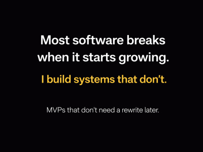 A Full Stack Developer who builds software that actually scales