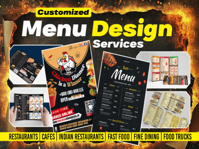 Customized bifold, trifold, multi page menu
