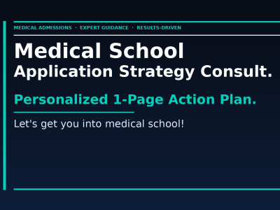 Medical School Application Strategy Consult