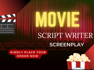 A movie script, screenwriting, feature film script, screenplay, TV script