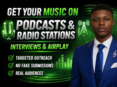 I will promote your music to podcast and radio stations for real exposure