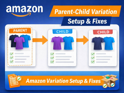 Amazon parent-child variation setup and catalog issue fixes