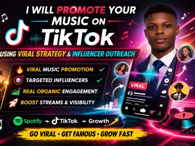 Promote your music on TikTok using viral strategy and influencer outreach