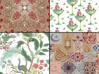 Seamless abstract pattern design for textile, packaging or wallpaper