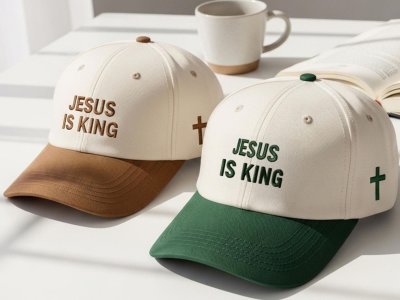 Embroidered 'Jesus is King' Hat: Christian Faith Apparel