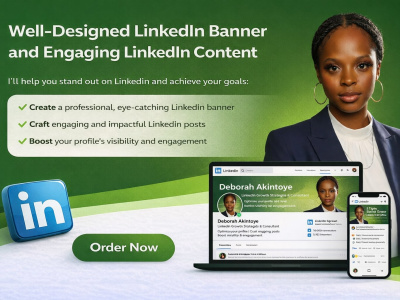 A professional designed LinkedIn banner and write engaging LinkedIn content