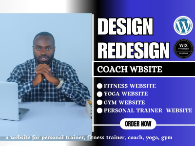 A website for personal trainer, fitness trainer, coach, yoga, gym website