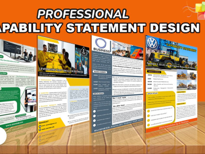 A professionally written/designed capability statement or company profile