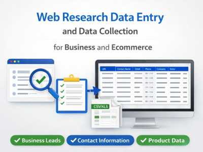 Web Research Data Entry and Data Collection for Business and Ecommerce